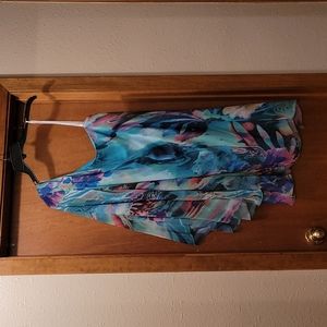 Women's size 14 one shoulder dress, multi-colored